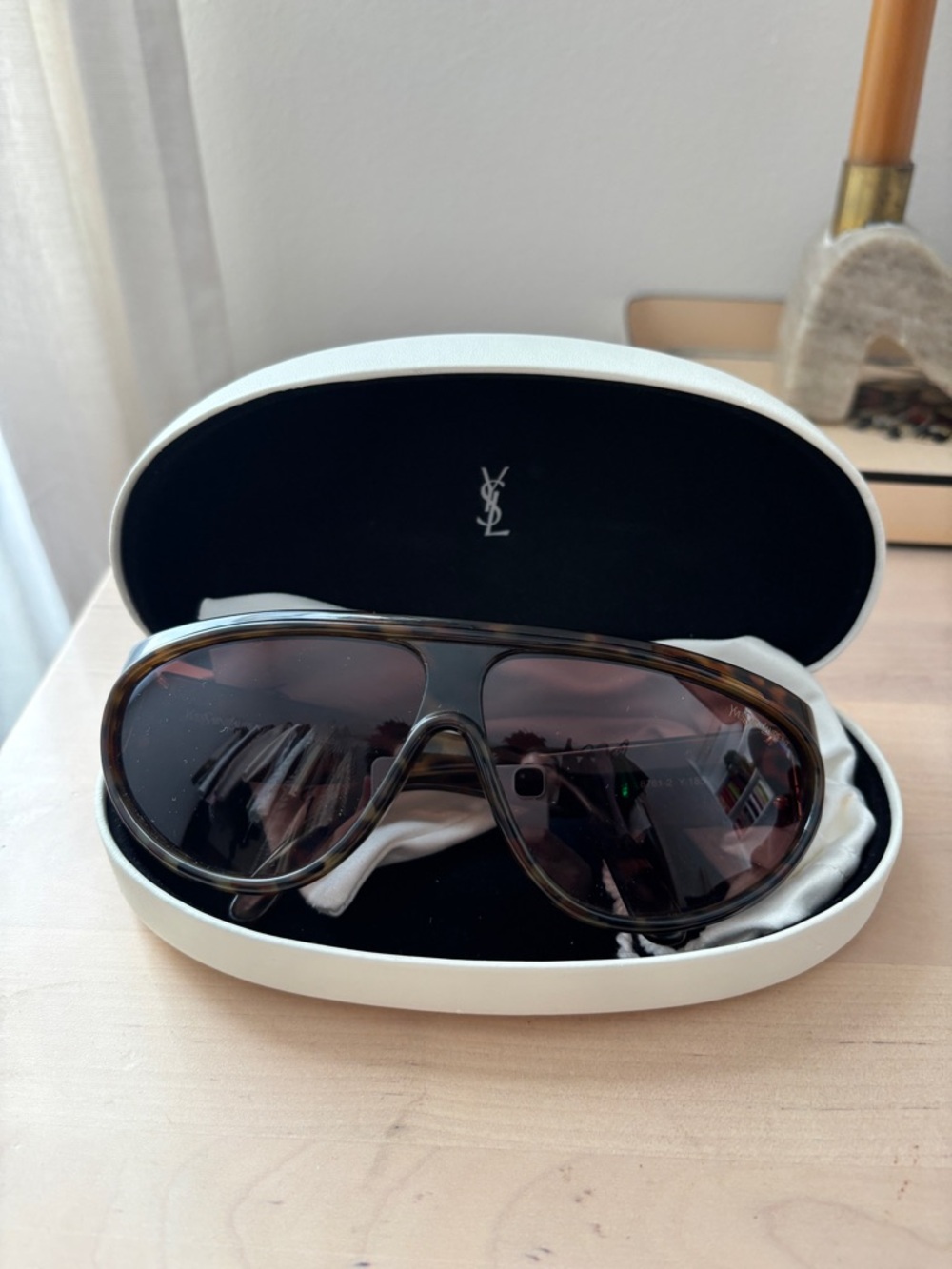 Yves Saint Laurent Brown Gradient Aviator Sunglasses
